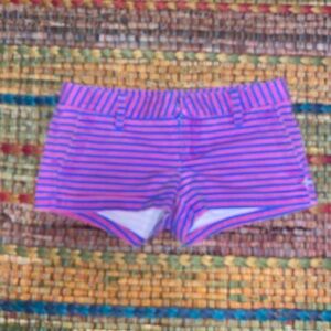 Pink and Blue Striped Shorts